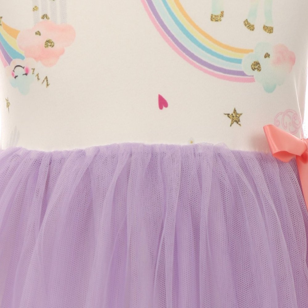 Little Girls Toddler Kids Unicorn Rainbow Tulle Tutu Easter Girl Dress Clothing - Picture 3 of 5